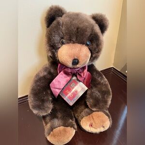 Vintage Harrods 1990 Christmas Bear.  Tags attached